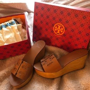 Tory Burch Leather Wedges
